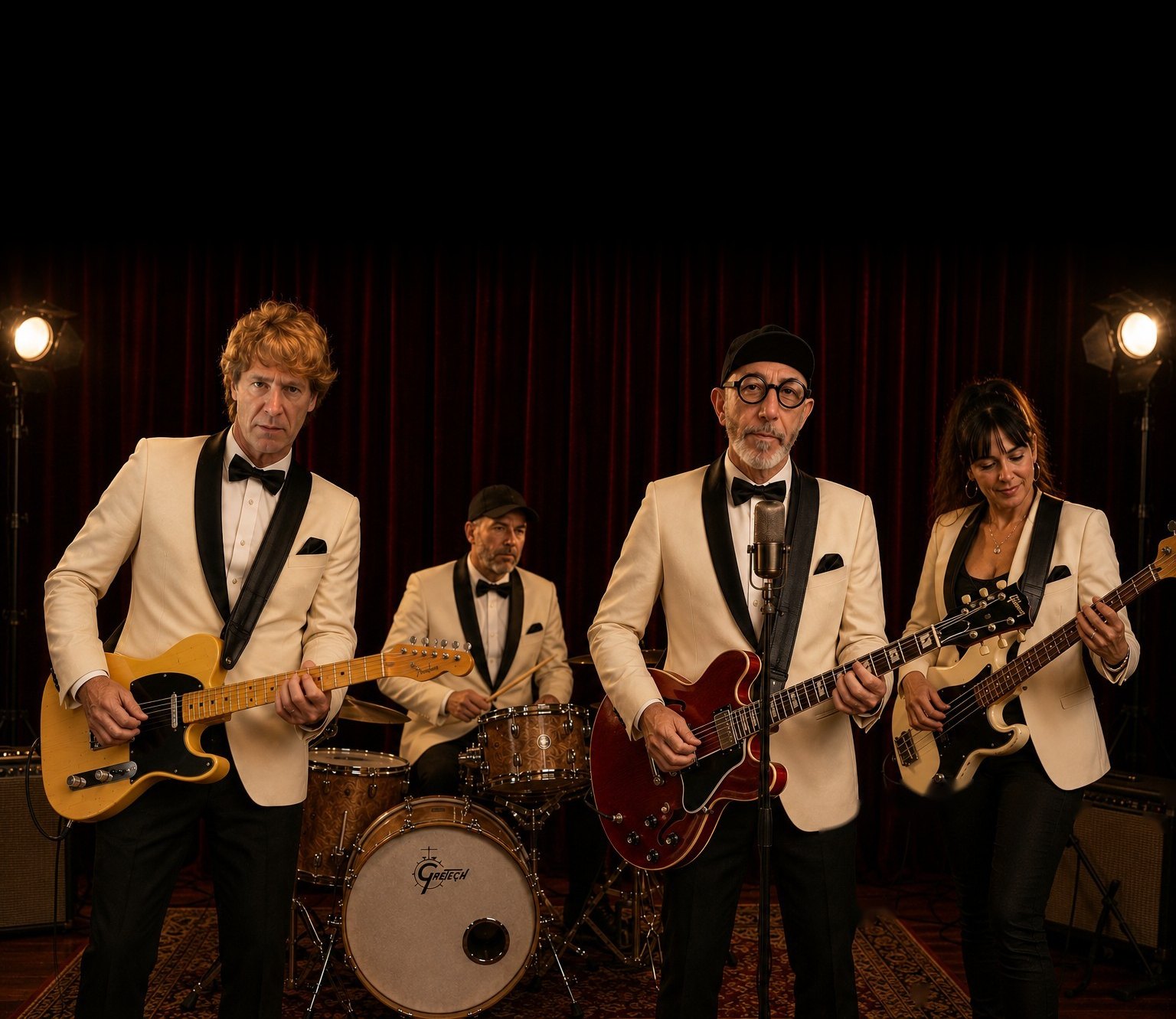La banda de Elvis Naka al completo sobre el escenario